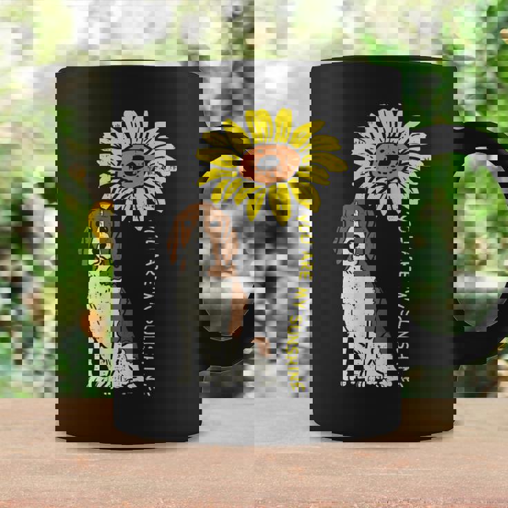 ひまわり サンシャイン ビーグル 動物 ペット ハウンド 犬 恋人 ギフト コーヒーマグ ギフトのアイデア