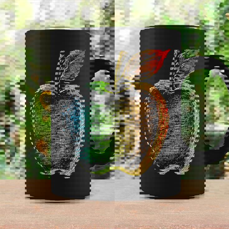 りんご フルーツ ドローイング アート カラフル モチーフ アップル コーヒーマグ ギフトのアイデア