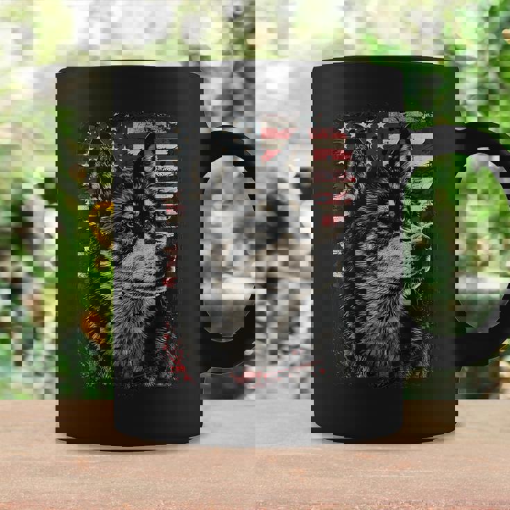 アイヌ犬 アメリカ国旗 コーヒーマグ ギフトのアイデア