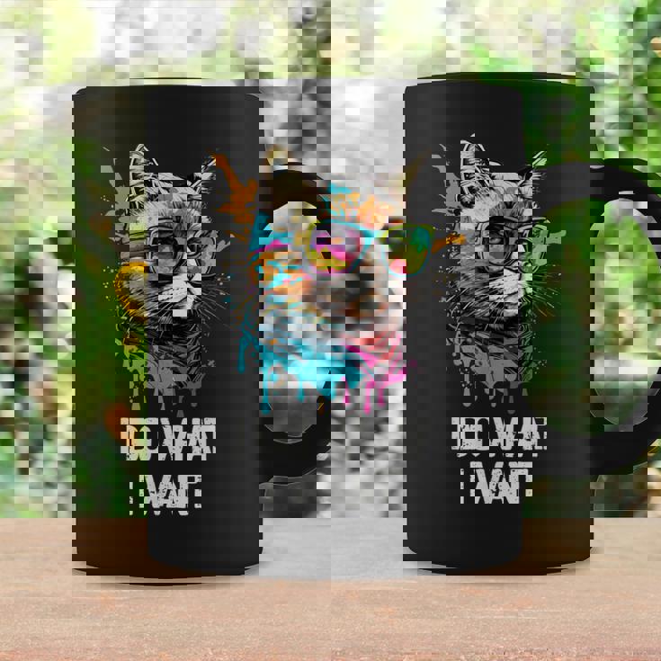 アイ・ドゥー・ホワット・アイ・ワント キャット・ウィズ・サングラス コーヒーマグ ギフトのアイデア