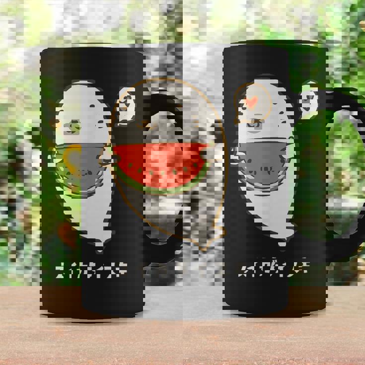 アザラシ 海豹 すいか スイカ大好き アザラシ かわいい イラスト アザラシ好き スイカ イラスト 手書き コーヒーマグ ギフトのアイデア