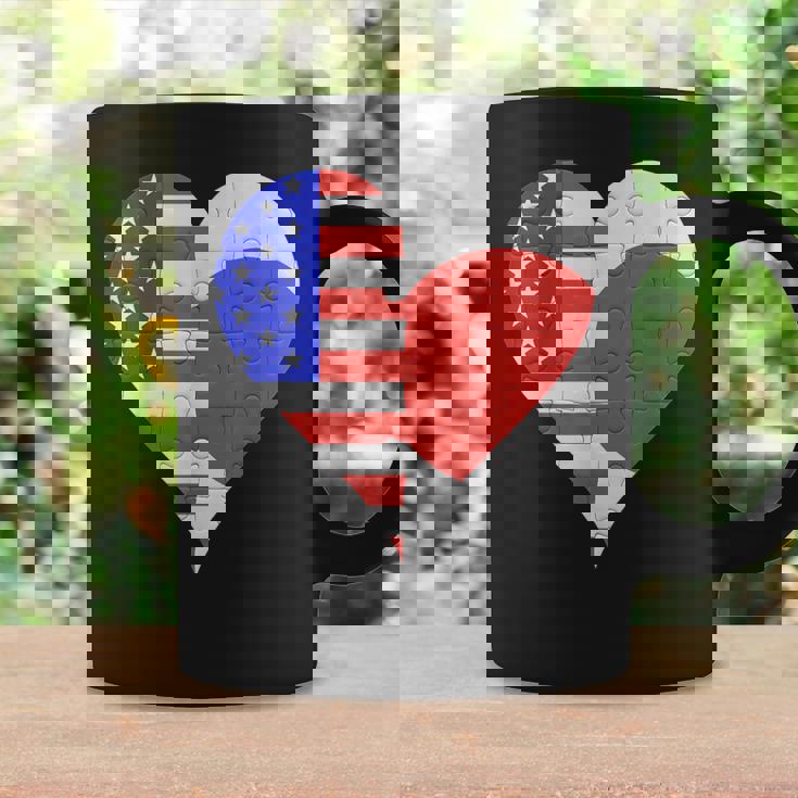 アメリカ日本国旗ハート コーヒーマグ ギフトのアイデア