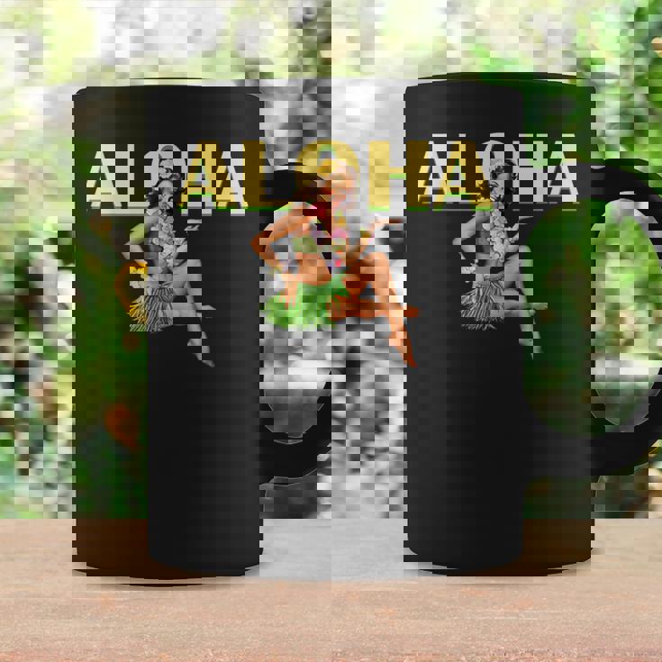 アロハ ハワイアン レトロ ヴィンテージ ピンナップガール ハワイ コーヒーマグ ギフトのアイデア