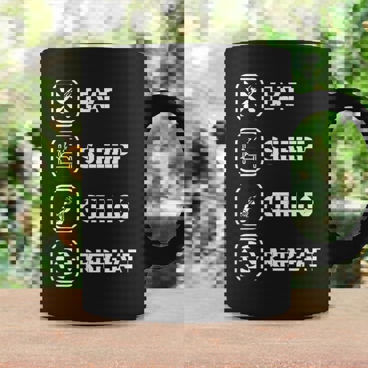 イート・スリープ・チェロ・リピート コーヒーマグ ギフトのアイデア