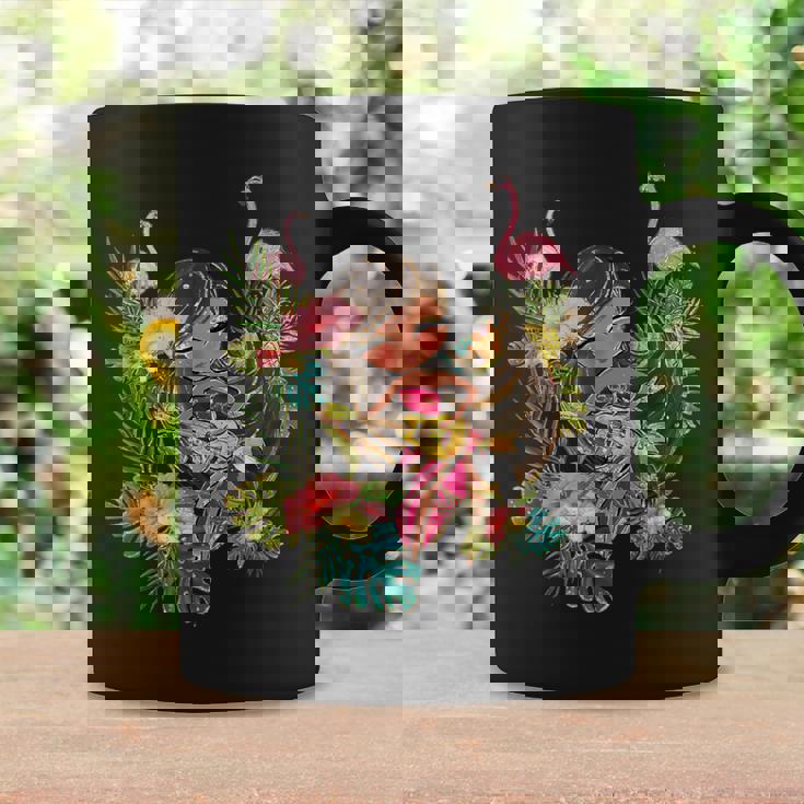 ウクレレフラガールティキバケーションハワイアンルアウビーチフラミンゴ コーヒーマグ ギフトのアイデア