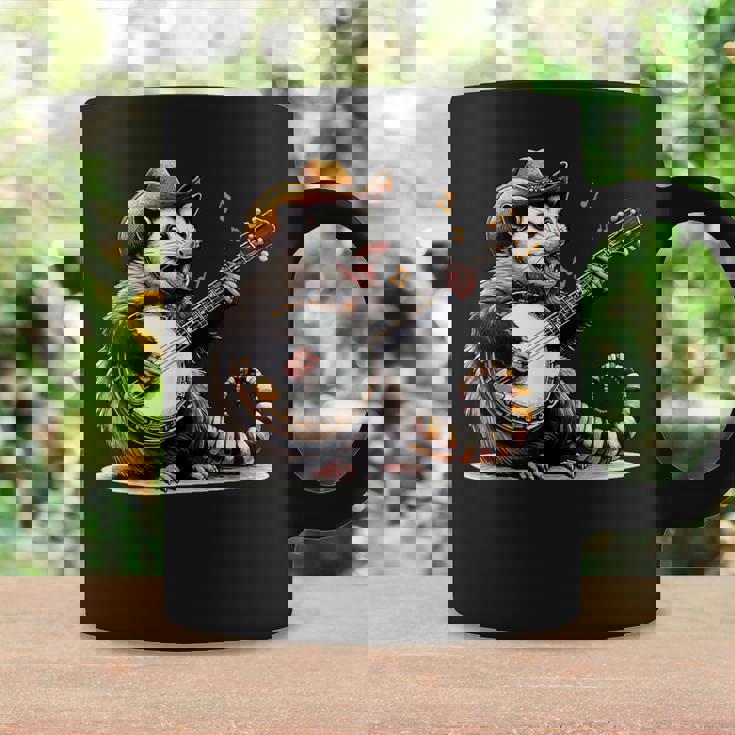 オポッサム演奏 バンジョー ギター 面白い ポッサムハット ゴミ オポッサム コーヒーマグ ギフトのアイデア