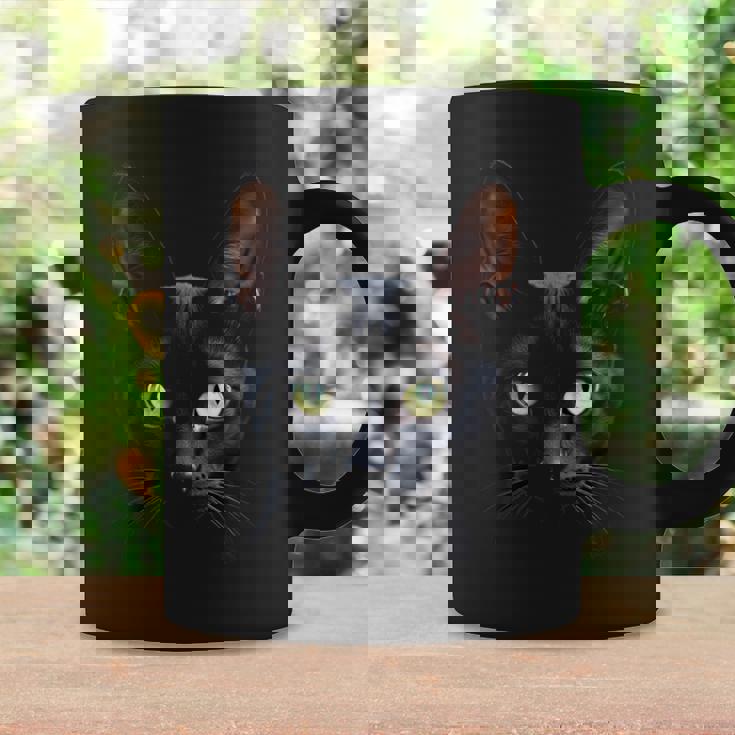 オリエンタル ショートヘア 猫 リアルなフェイスアート ブラック コーヒーマグ ギフトのアイデア