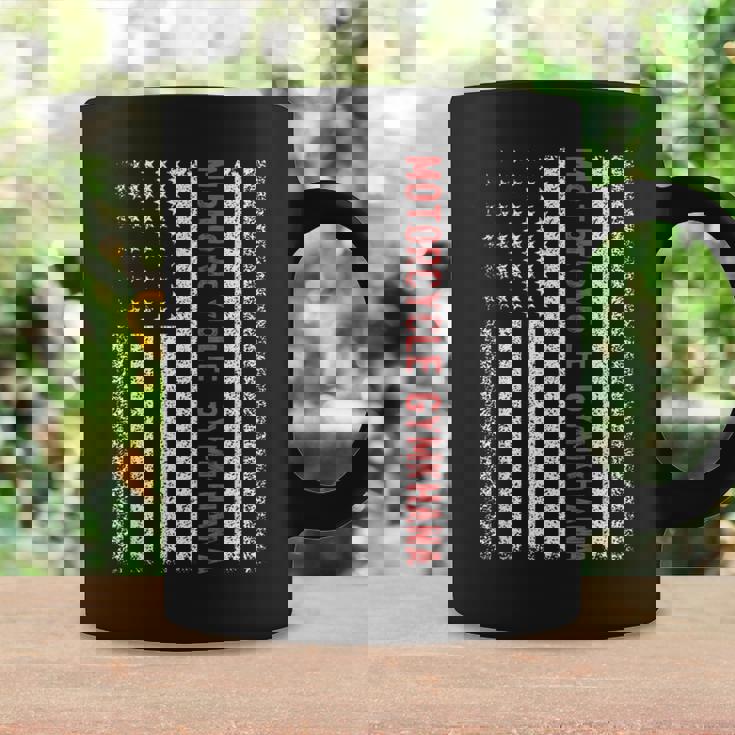 オートバイ ジムカーナ アメリカ国旗 7月4日 コーヒーマグ ギフトのアイデア