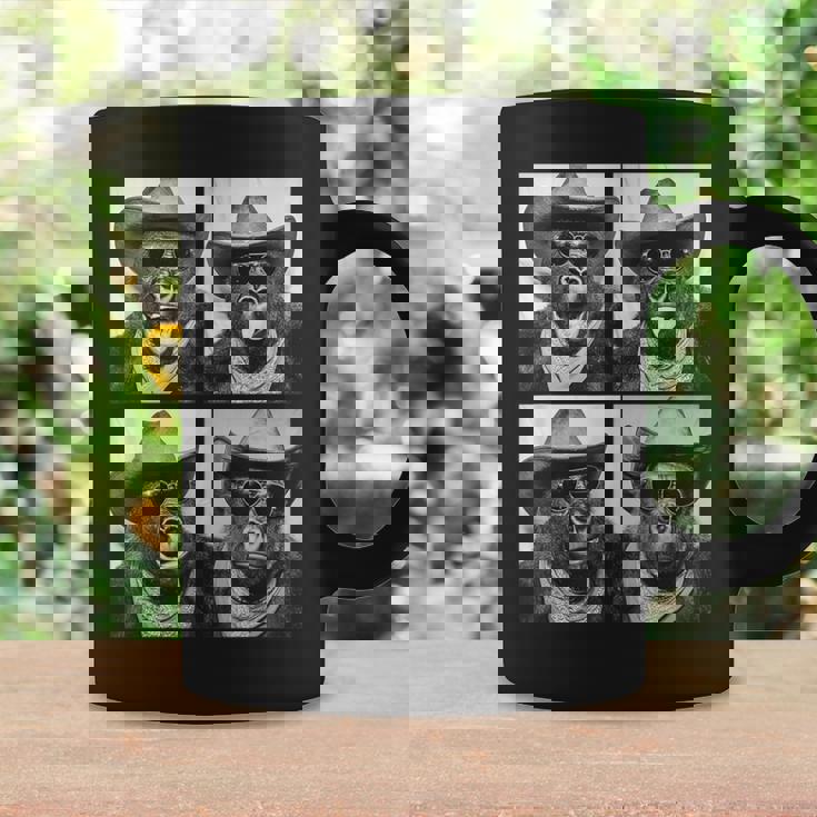 カウボーイ ゴリラ サングラス付き 動物 写真 ブース ウエスタン コーヒーマグ ギフトのアイデア