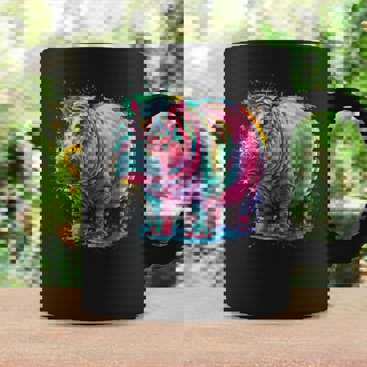 カバ 男性 女性 カラフル 水彩 カバ コーヒーマグ ギフトのアイデア