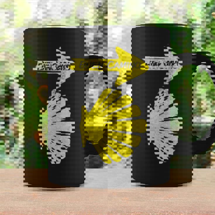 カミーノデサンティアゴの巡礼のシンボル、ブエンカミノシェル コーヒーマグ ギフトのアイデア