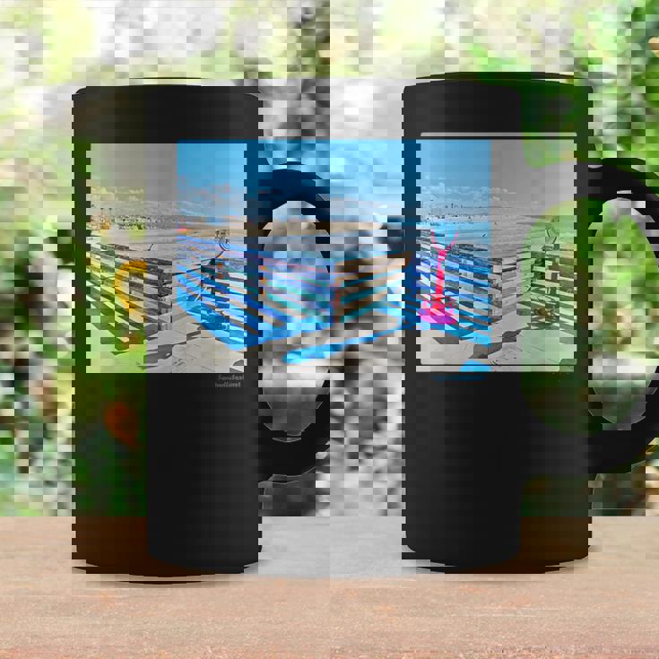 カリフォルニアの桟橋からのカラフルな海の景色 コーヒーマグ ギフトのアイデア