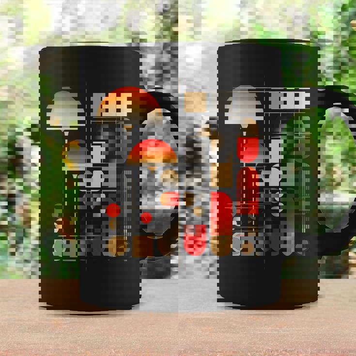 キノコ 幾何学 アート イラスト グラフィック キノコ コーヒーマグ ギフトのアイデア