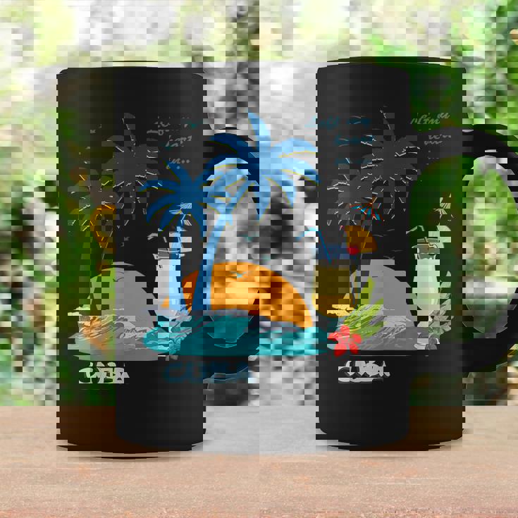 キューバ 熱帯の風景 ハバナ ギフト お土産 カリブ海 ヤシの木 冒険 コーヒーマグ ギフトのアイデア