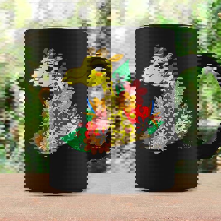 キリン 花 Giraffes Flower コーヒーマグ ギフトのアイデア
