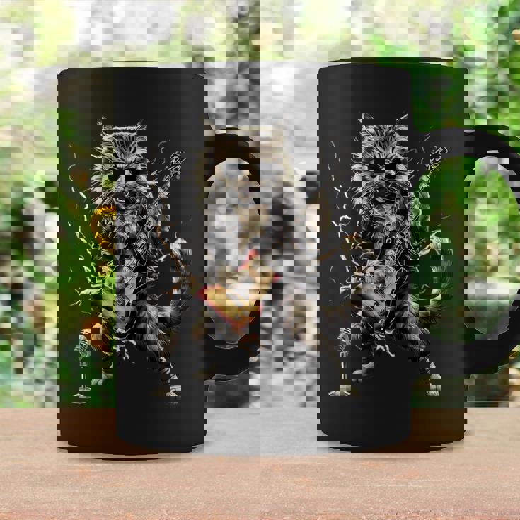 ギターを弾くロックキャット 面白いギター猫 コーヒーマグ ギフトのアイデア