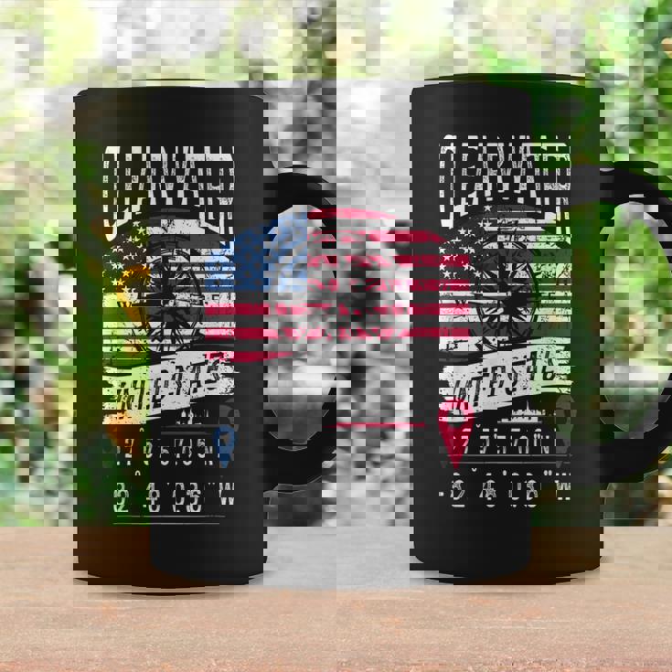 クリアウォーター アメリカ国旗 Gps座標 クリアウォーター コーヒーマグ ギフトのアイデア