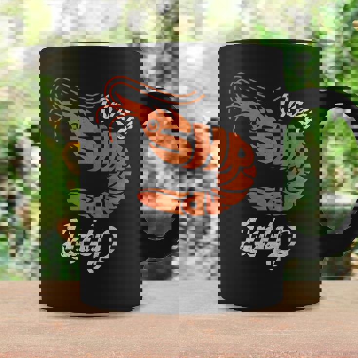 クレイジー エビ レディ シーフード ラバー ディープオーシャン アニマル エビ コーヒーマグ ギフトのアイデア