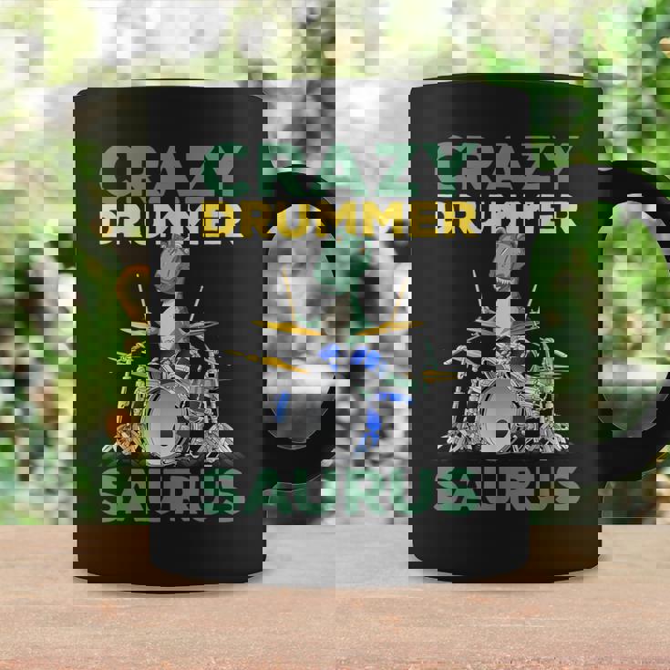 クレイジードラマー ザウルス ドラムプレーヤー ドラム 音楽プレーヤー 恐竜 コーヒーマグ ギフトのアイデア