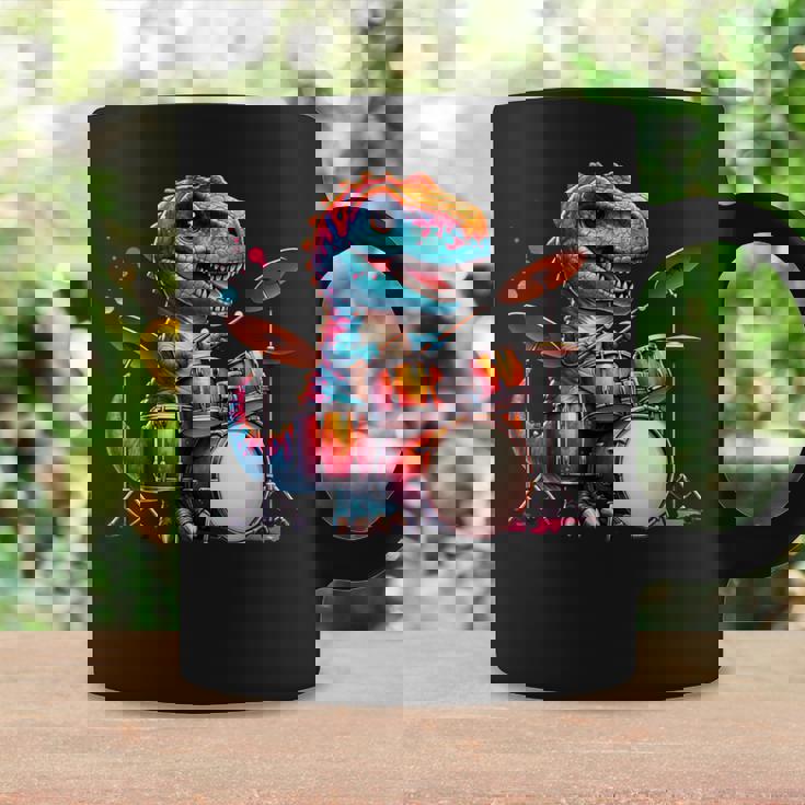 クールなt-Rex恐竜ドラマー音楽バンドデザイン。 コーヒーマグ ギフトのアイデア