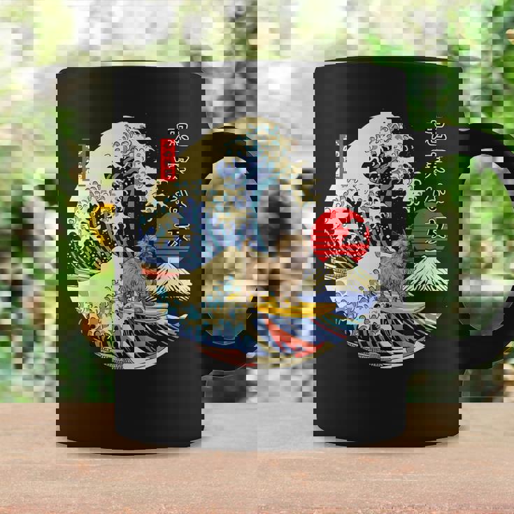 ケアンテリア 日本の神奈川波 サーフ 忠実な犬 コーヒーマグ ギフトのアイデア