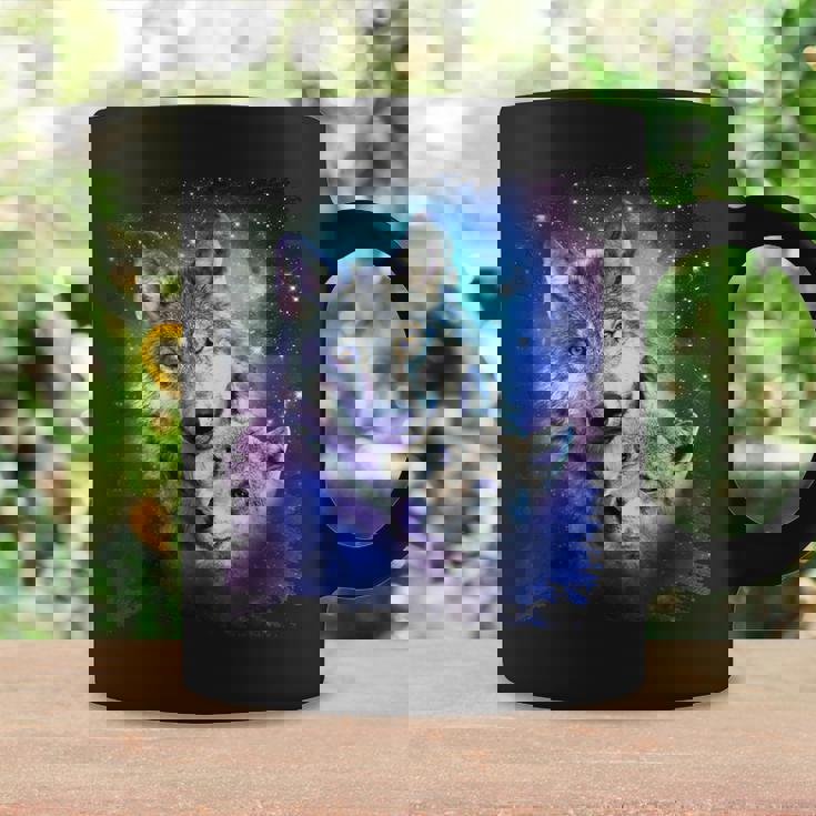 コズミックスペース オオカミ 家族 オオカミ 顔 コーヒーマグ ギフトのアイデア