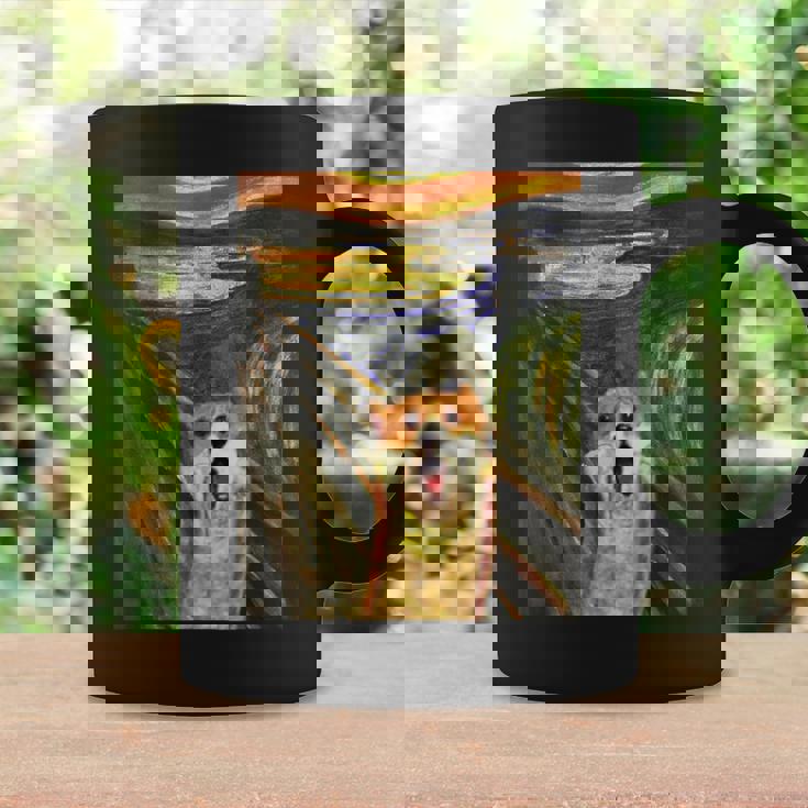 コーギー 面白いtシャツ 犬 ムンクの叫び かわいい メンズ 子供 おもしろ 服 ネタ わんこ コーヒーマグ ギフトのアイデア