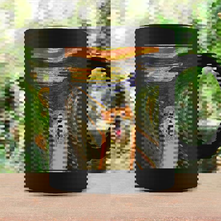 コーギー 面白いtシャツ 犬 ムンクの叫び かわいい メンズ 子供 おもしろ 服 グッズ ネタ わんこ コーヒーマグ ギフトのアイデア