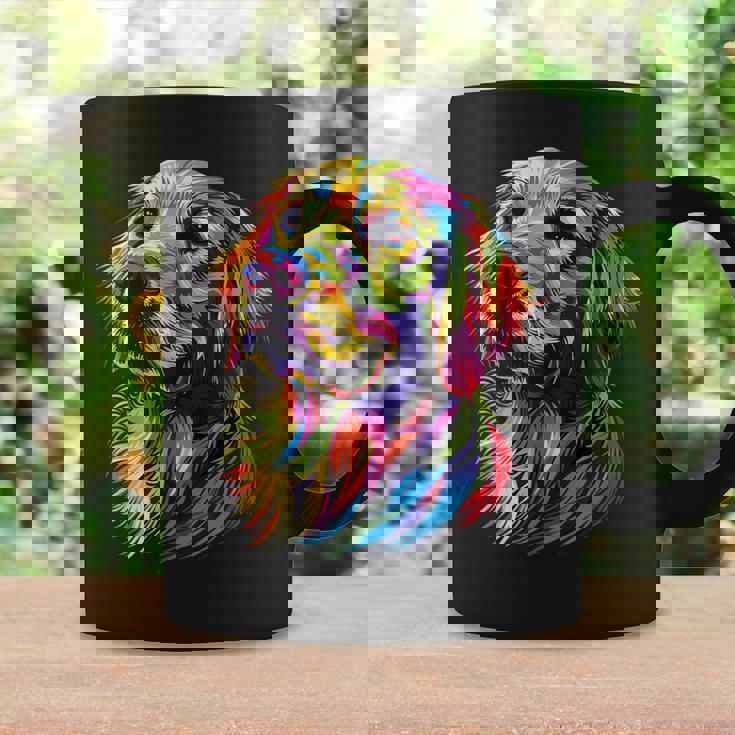 ゴールデン・レトリーバー 犬 カラフル ポップアート 犬好き コーヒーマグ ギフトのアイデア