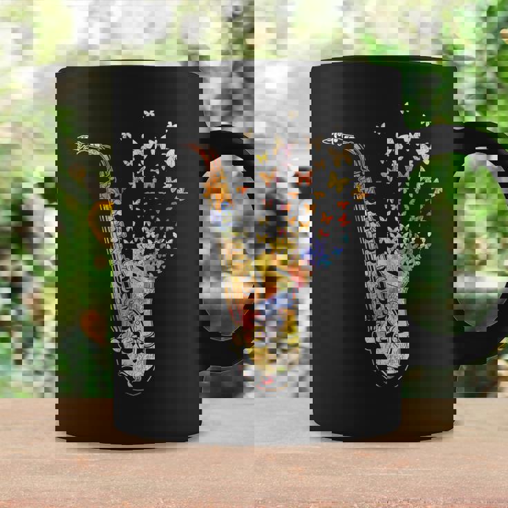 サクソフォニスト コロラド 蝶 音符 ジャズサックス コーヒーマグ ギフトのアイデア