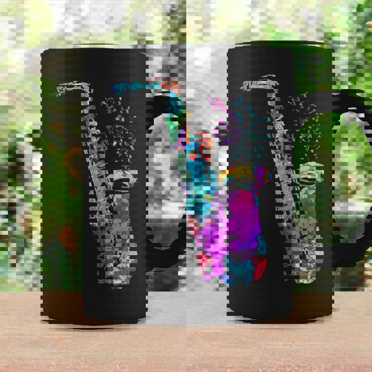 サクソフォン プレーヤー ジャズ 音符 サクソフォン カラフル サックス コーヒーマグ ギフトのアイデア