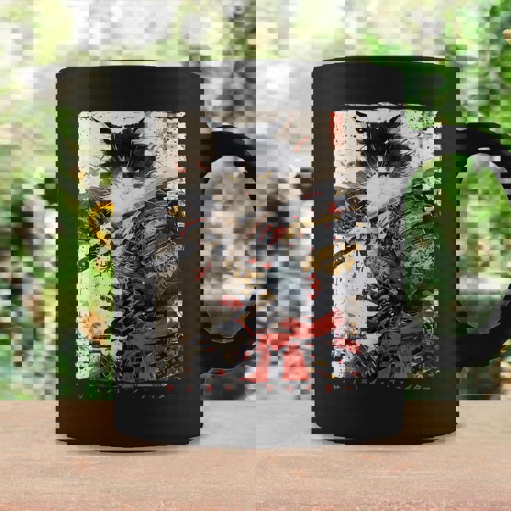 サムライ 猫戦士 浮世 墨絵 猫 サムライ コーヒーマグ ギフトのアイデア