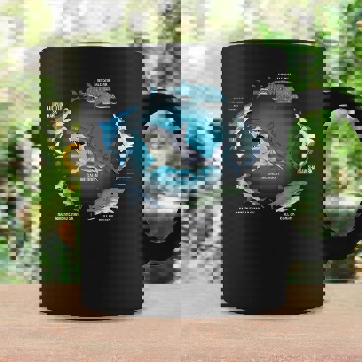 サメ6種 サメタイプ サメ 海の生き物 メガロドン サメ コーヒーマグ ギフトのアイデア