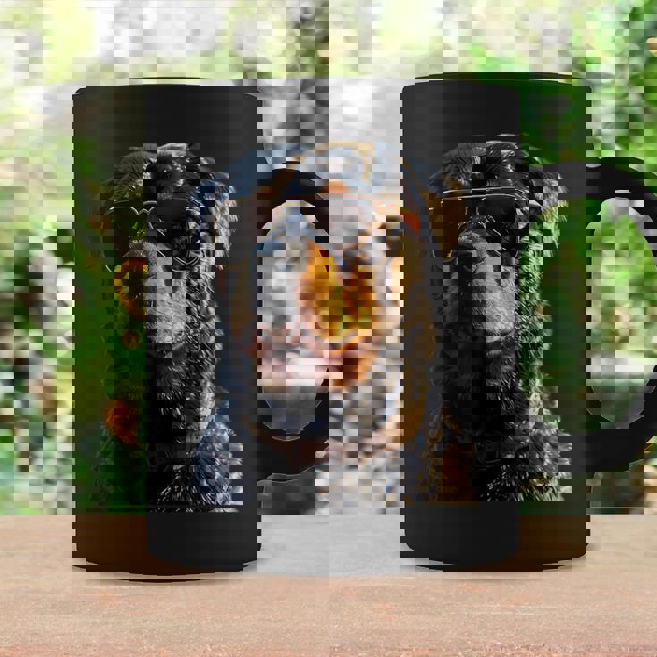 サングラスをかけたロットワイラー 愛犬自慢のロットワイラー コーヒーマグ ギフトのアイデア