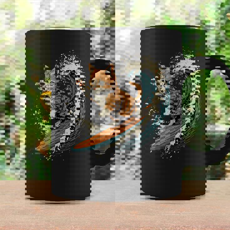 サーファー猫 サーフィン コーヒーマグ ギフトのアイデア