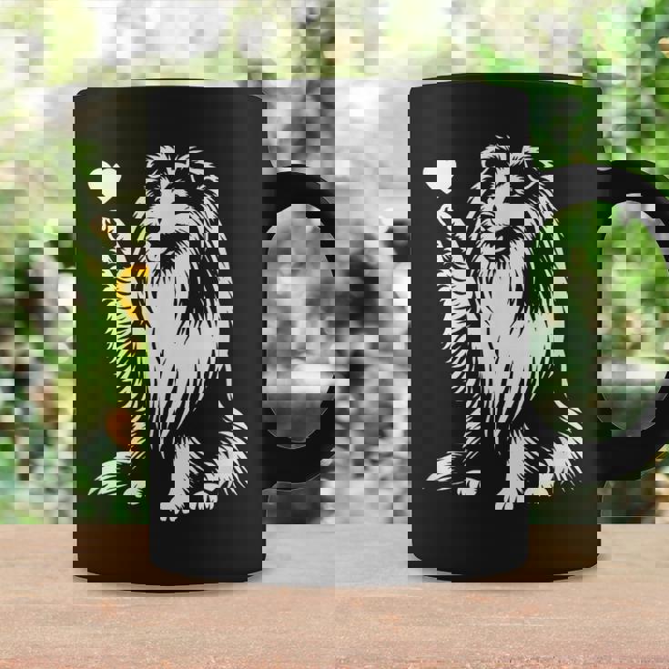 シェットランド・シープドッグ お座り犬 ハート シェルティ グラフィック デザイン コーヒーマグ ギフトのアイデア