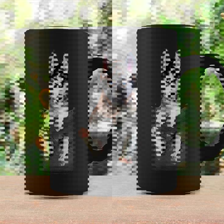 シベリアンハスキー ポケットの子犬 コーヒーマグ ギフトのアイデア