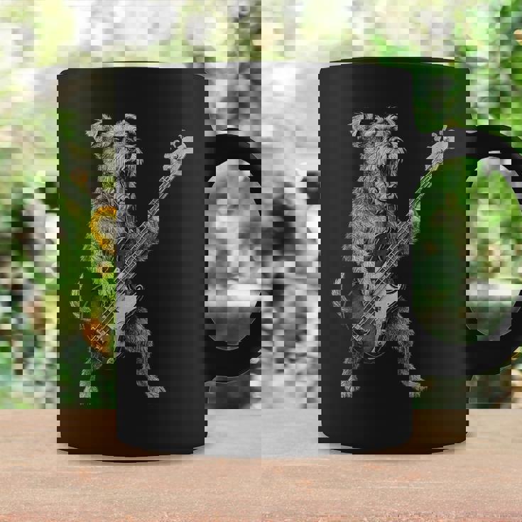 シュナウザー 演奏 ベース ギター ロックミュージック 犬好き コーヒーマグ ギフトのアイデア