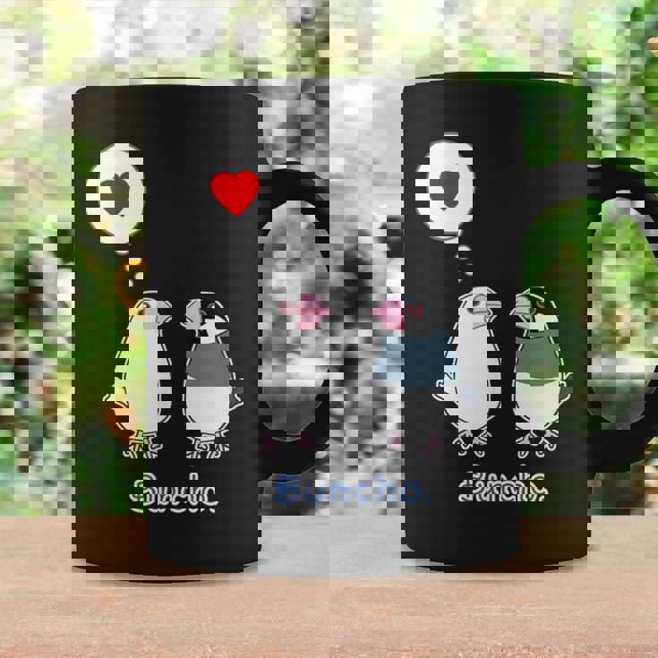 シロブンチョウ & サクラブンチョウ さん『ハート』フキダシ 白文鳥 桜文鳥【どうぶつフレンズ】動物 イラスト コーヒーマグ ギフトのアイデア