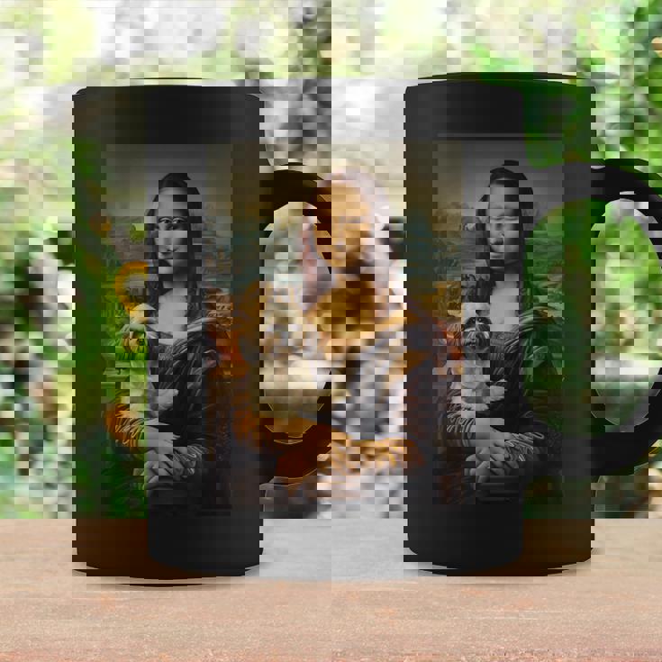 シーズー モナリザ 絵画 アート 犬 ママ お父さん コーヒーマグ ギフトのアイデア