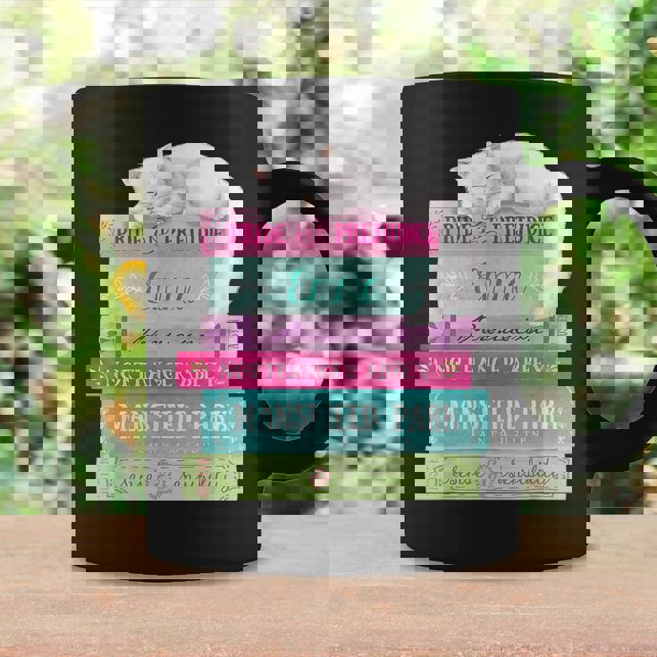 ジェーンオースティン 本 スタック おもしろ文学 コーヒーマグ ギフトのアイデア