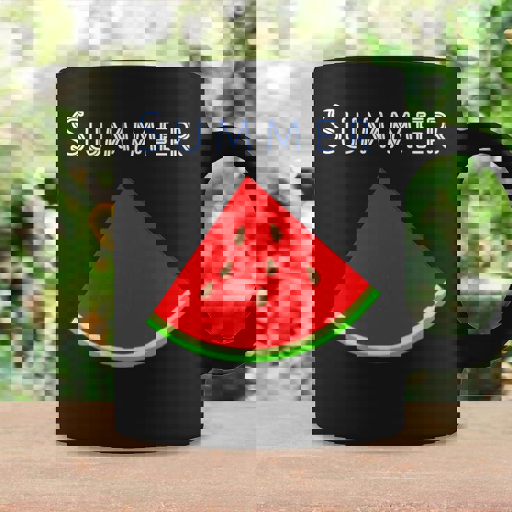 スイカ 1ピース・夏【 サマータイム 】リゾート・夏 大好き／面白 イラスト コーヒーマグ ギフトのアイデア