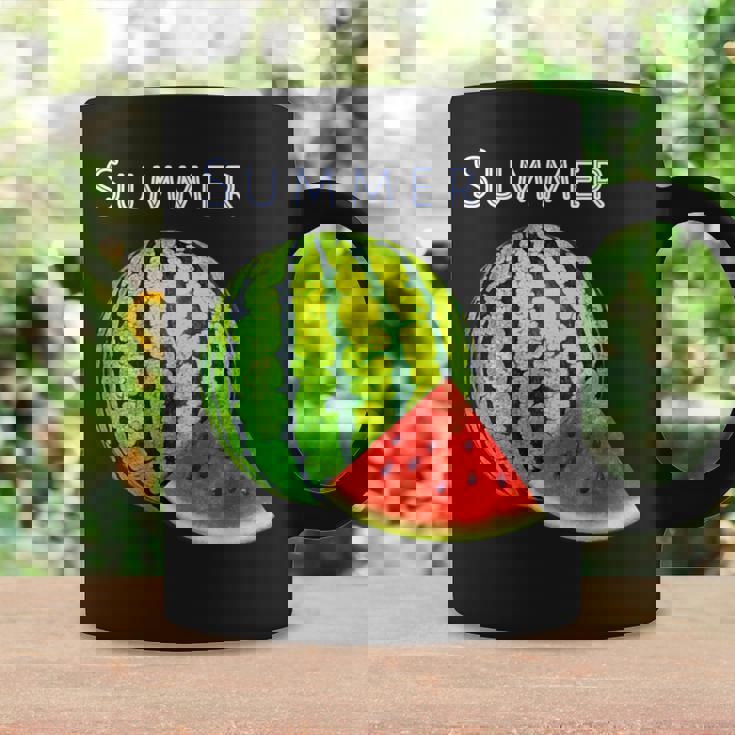 スイカ・夏【 サマータイム 】リゾート・夏 大好き／面白 イラスト コーヒーマグ ギフトのアイデア