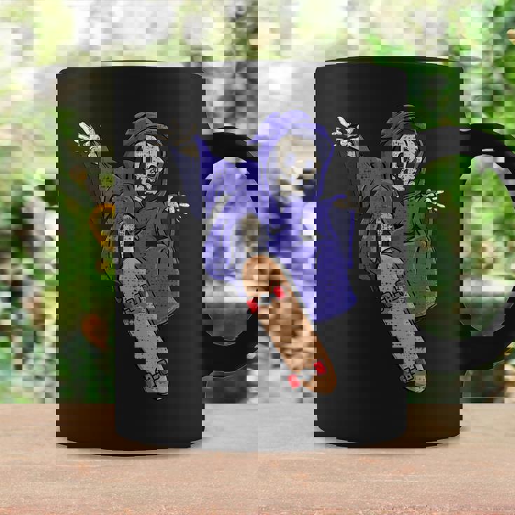 スケボーに乗る骸骨 スケーター ハロウィン コーヒーマグ ギフトのアイデア