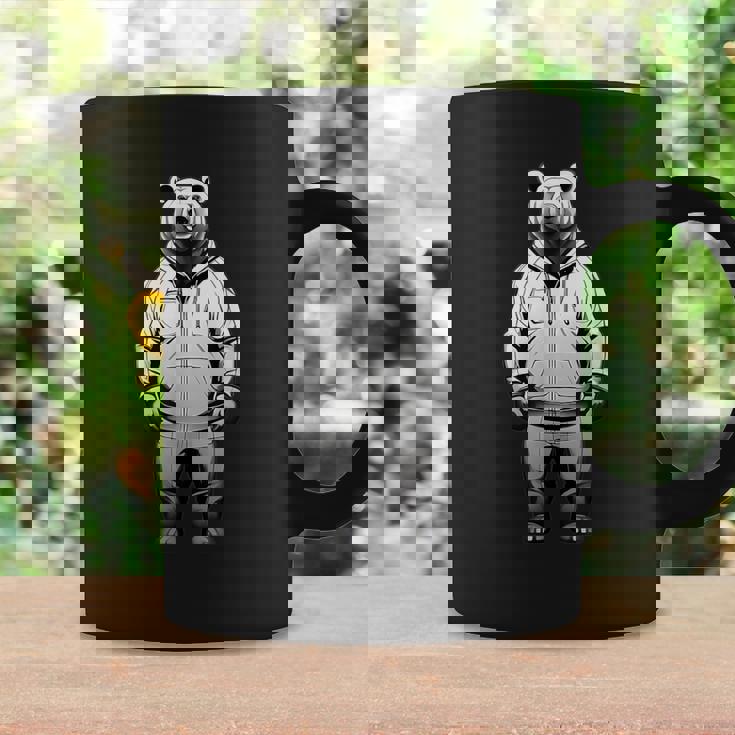 ストリートウェア風のミニマルなクマのイラスト コーヒーマグ ギフトのアイデア