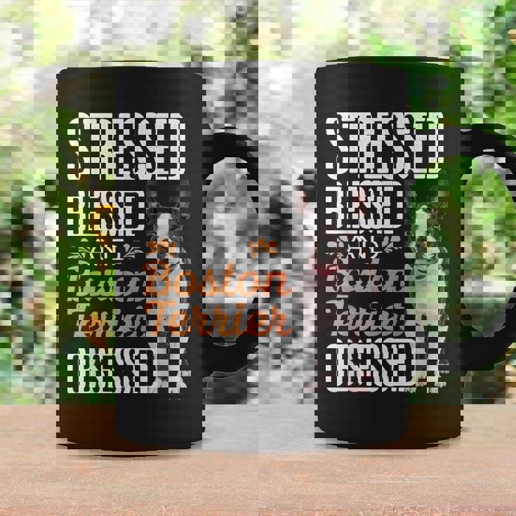 ストレスド・ブレスド・オブセスド・ボストン・テリア コーヒーマグ ギフトのアイデア