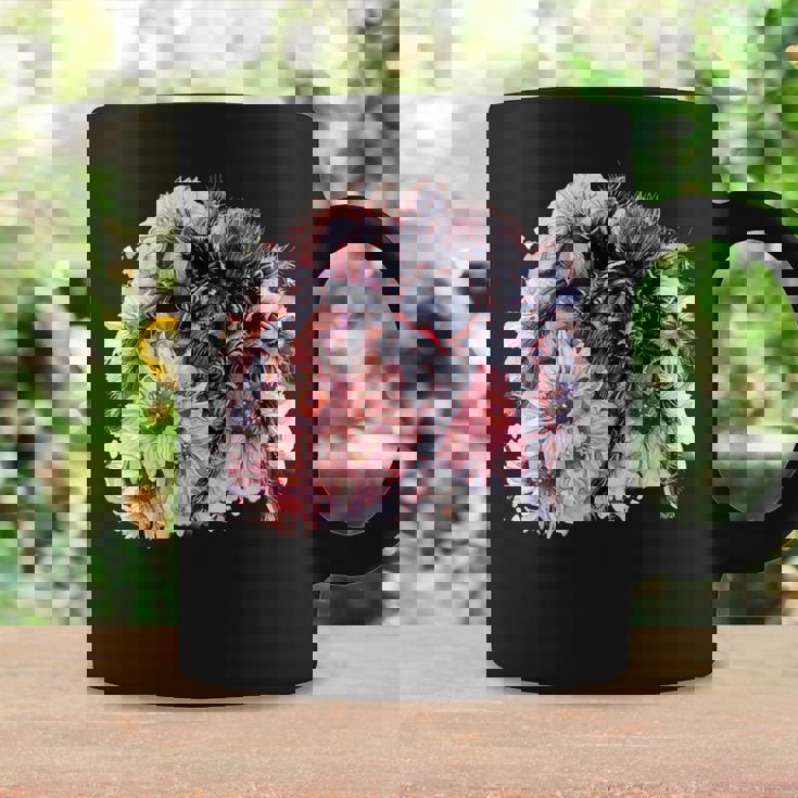 タランチュラ フローラル アートワーク アニマルアート 野生動物 タランチュラ 恋人 コーヒーマグ ギフトのアイデア