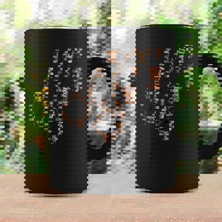 タンポポ ヨークシャー テリアの花、花のヨーキー ツリー コーヒーマグ ギフトのアイデア