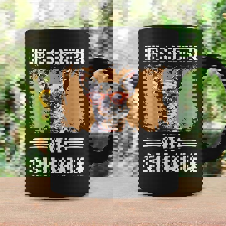 チワワデザイン レディース メンズ チワワ 犬 チワワ 恋人 コーヒーマグ ギフトのアイデア