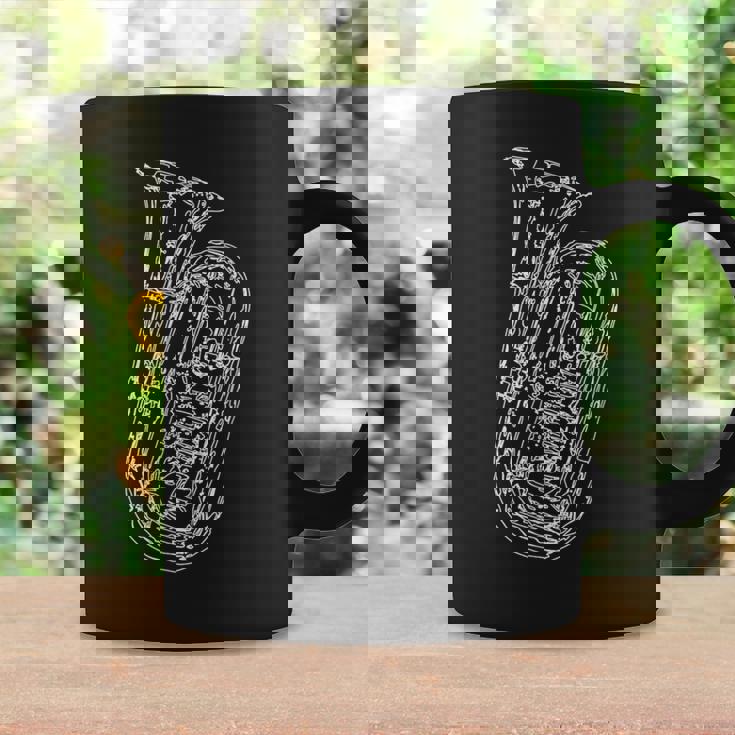 テューバ奏者のためのチューバ楽器スケッチ コーヒーマグ ギフトのアイデア